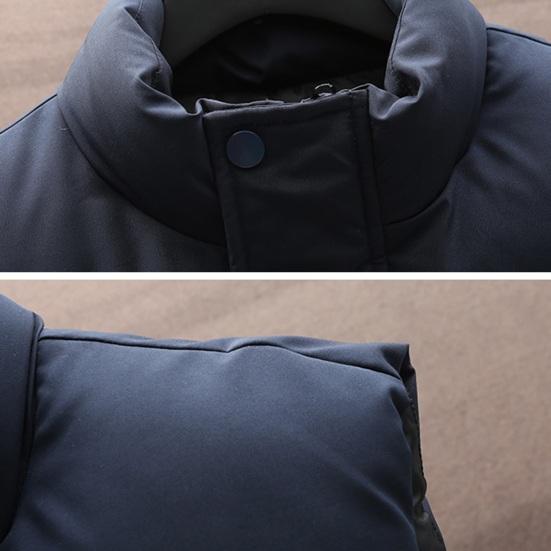 Мужской жилет с воротником-стойкой, без рукавов, застежкой-молнией, хлопковый жилет, пальто с боковыми карманами, однотонный утолщенный теплый стеганый жилет, куртка