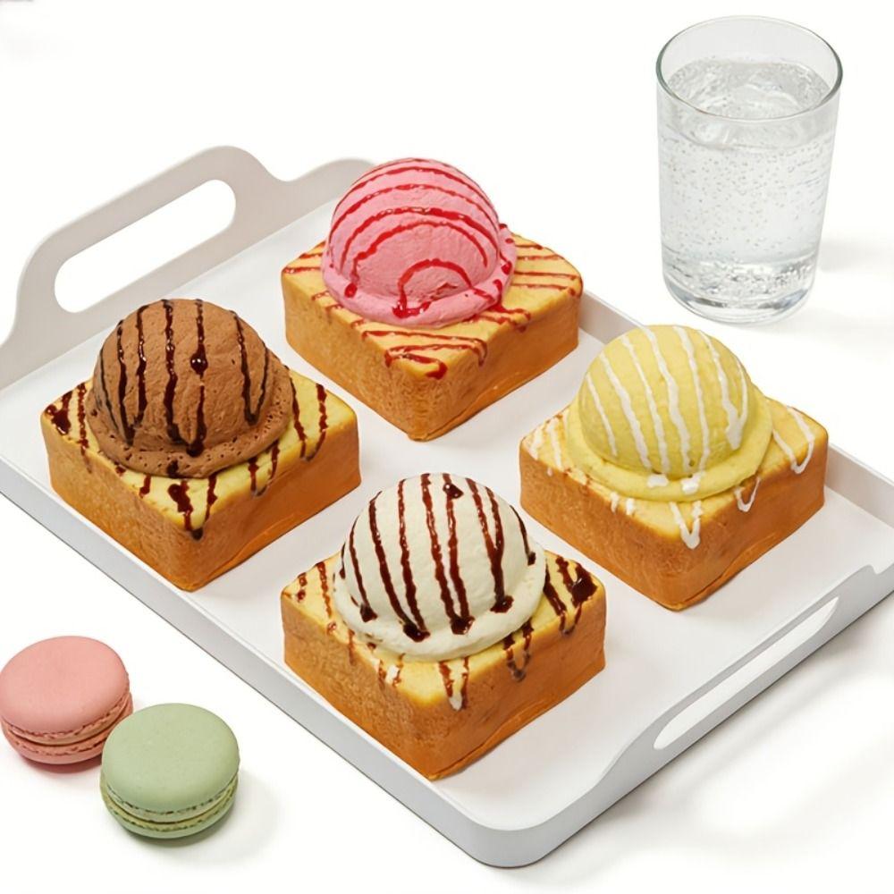 Super Soft Ice Cream Bread Squeeze Toy Creative Realistic Dessert Pinch for Kids Adults