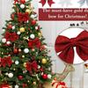 10pcs 14cm Christmas Sparkling Bows Decoration Xmas Tree Pendant Ornaments for Home Christmas New Year Party DIY Bow Decorations