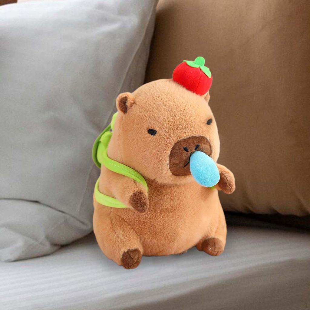 Capybara Plush Toy Stuffed with Pullable Snot Bubbles Cartoon Car Ornament