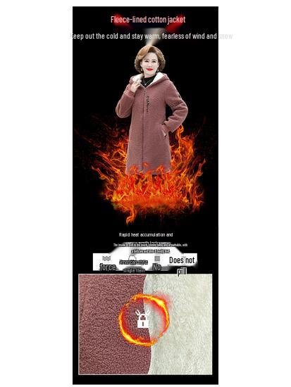 Women's Lamb Wool Winter Coat: Stylish, Warm Hooded Jacket for Middle-aged & Elderly