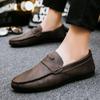 FashionMale Casual Shoe Non Slip and Waterproof Men's Leather Shoes Round Toe Flat Classic Original Shipping Free Luxury Sale Slip-on