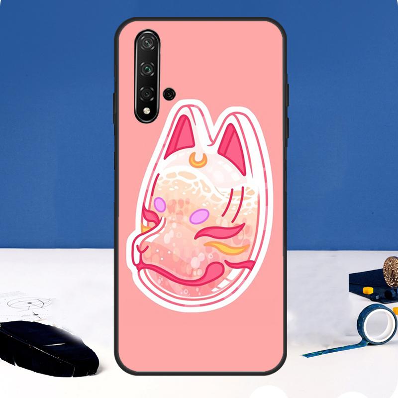 Японский чехол-маска лисы Кицунэ для Huawei Nova 12i 7i 8i 11i 12s 11 9 10 SE Y60 Y61 Y70 Y72 Y73 Y90 Y91 P30 P40 Lite