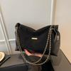 Fashion Chain Bag Autumn and Winter New Casual Armpit Bag Commuter Tote Bag Women's Splicing Shoulder Bag Tide