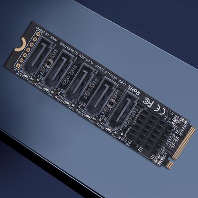Плата-райзер M.2 MKEY PCI-E, 5/6 портов, карта расширения, M.2 на SATA 3.0 конвертер, NVME на SATA, SATA3.0 адаптер, поддержка PM функции