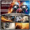Full Face Respirator Gas Mask, Gas Mask, Suitable for Smoke Chemistry, Painting, Tactics - Survival Belt Activated Carbon Filter