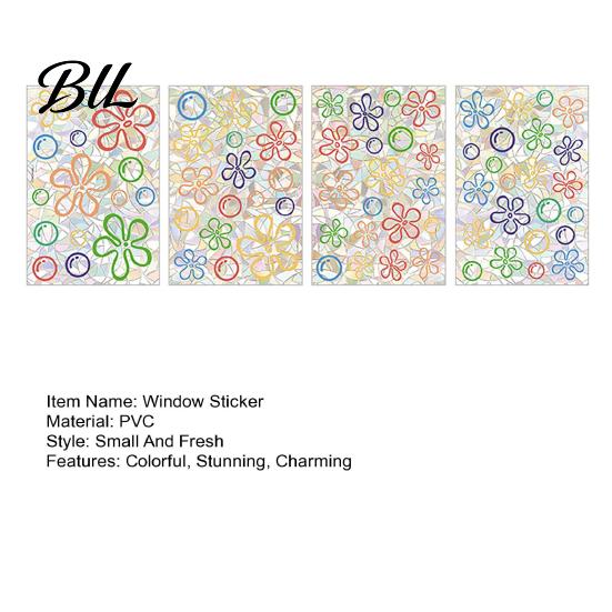 Decorative Window Cling 4 Sheets Rainbow Flower Clings Small Iridescent Prism Renters Decal Sticker Anti-Collision Static PVC Decals for Bird Windows