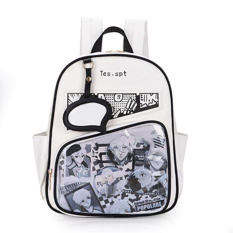 Men's and Women's Comic Pain Bag Girl's Style Student Versatile Single Shoulder Portable Messenger Bag Millet JK Class Transparent Schoolbag