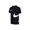 Nike Sportswear Double Swoosh Logo Crew Neck T-Shirt Men Tops Black DD3350-010