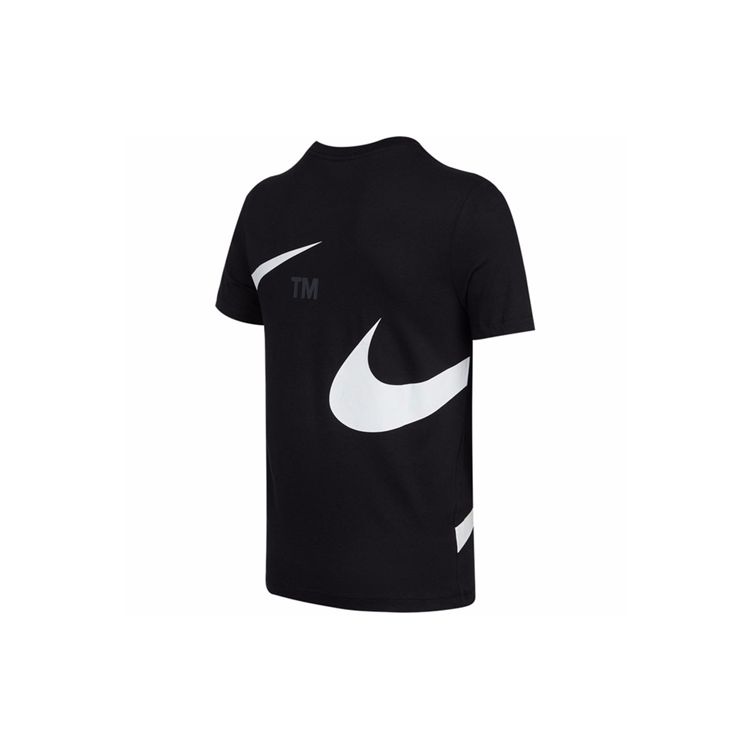 Nike Спортивная футболка с логотипом Double Swoosh с круглым вырезом, мужские топы, черные DD3350-010