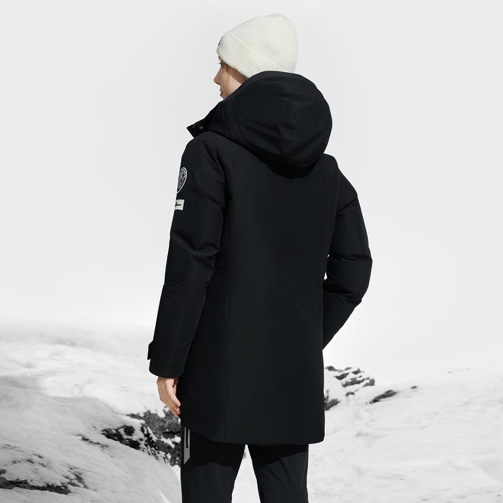 Fila Versatile Mid-Length Hooded Down Jacket Women Outerwear Deep-Black A11W446924FBK