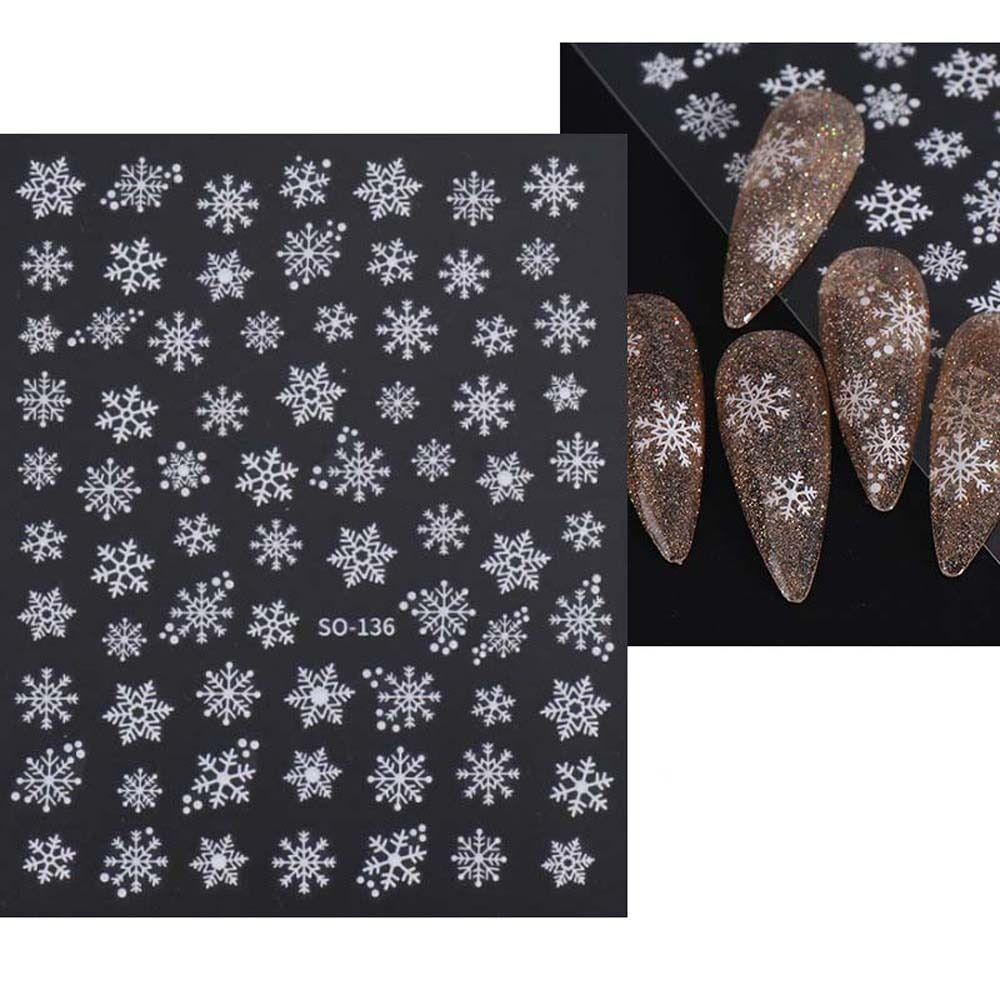 Снежинки Рождественские наклейки для ногтей Санта Клаус Рождественские украшения для ногтей Салон маникюра