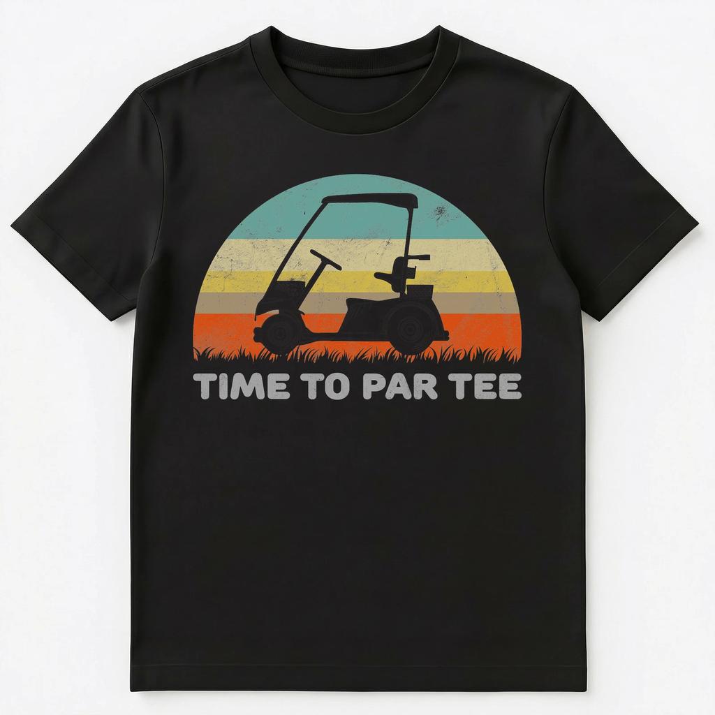 Funny Retro Style Golf Cart T Shirt With Time To Par Tee Pun Unisex T-Shirt
