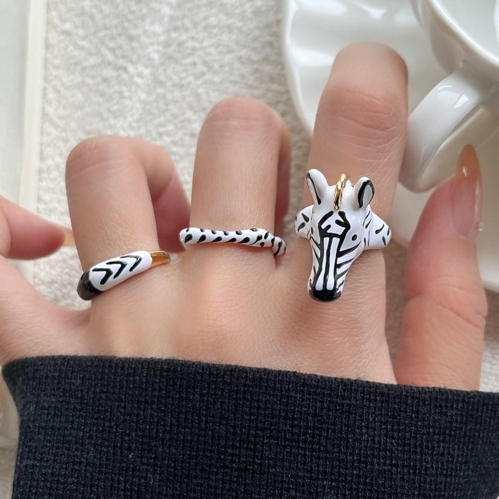 Delicate Animal Horse Ring Set Pony Horse Opening Finger Ring Valentine's Day Gift