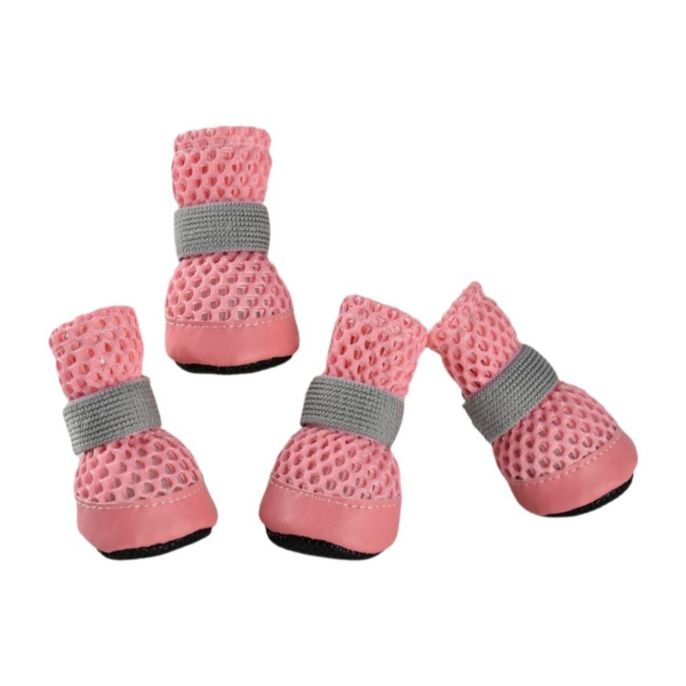 4PCS/SET Wear Resistant Dog Mesh Shoes Breathable Dog Net Shoes For Dogs Cats