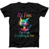 230 г/м² 100% хлопок It S Fine IM Fine Everything Is Fine Cat Meme Смешная подарочная футболка черная футболка B122