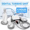 600ml Portable Dental Turbines Unit Work 3 Way Syringe 4 Hole Air Control Foot Switch Oral Irrigator Teeth Whitening Tool Kit