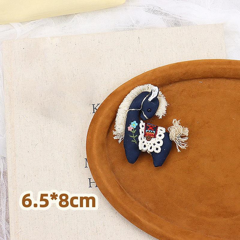 Милая тканевая розовая клетчатая брошь-аксессуар с мультяшным пони, вышитая мягкая игрушка-животное для аксессуаров для одежды