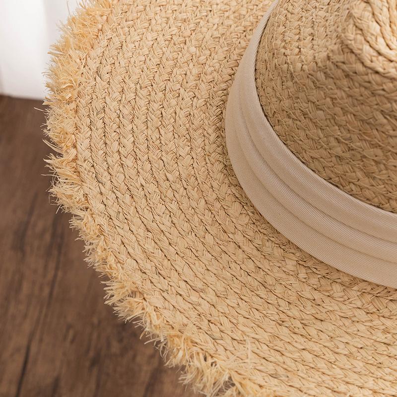 Шикарная французская винтажная соломенная шляпа от солнца ручной работы — дышащая, неэластичная, идеально подходит для пляжных и джазовых вечеринок