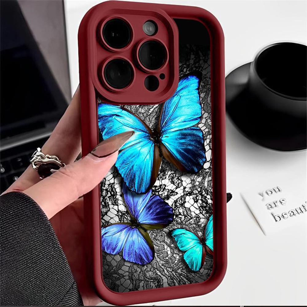 Мягкий чехол для телефона Angel Eye TPU для Samsung A05 A13 A23 A53 A14 A24 A34 A54 A15 A25 A35 A55 S20 S23 FE S24 Ultra Ae68 Бабочка цветок милый дизайн