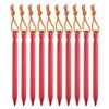 10Pcs/lot 18cm Aluminum Alloy Outdoor Garden Stakes Ground Nail Heavy Duty With Reflective Cord Hammock Camping Windproof Stakes