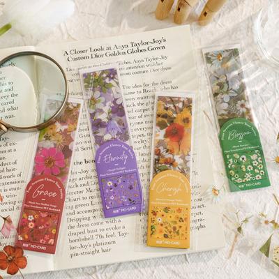 Полупрозрачная закладка Four Seasons Flower Tour Series Держатель для страниц с растениями и цветами Студенческие принадлежности Держатель для книг для чтения