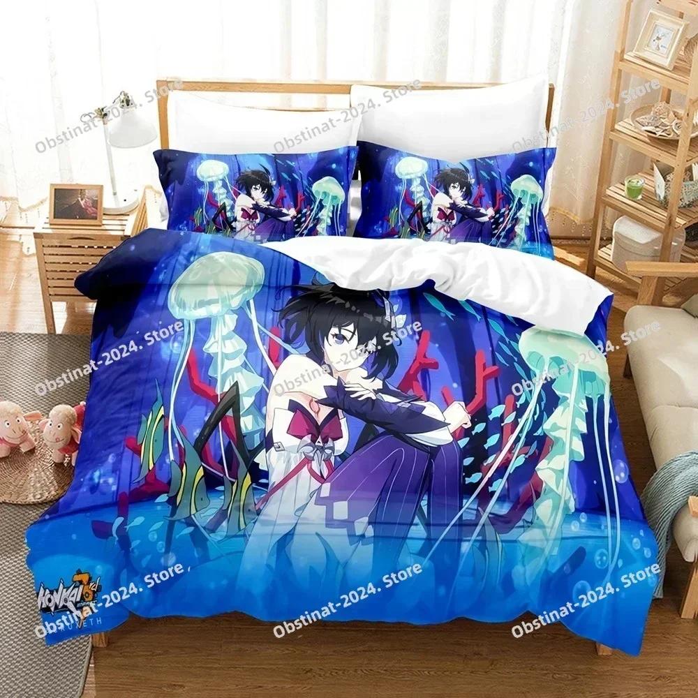 3D аниме Honkai Impact 3rd Bedding Set Printed Decorative Duvet Cover Set Bedwear Quilt Cover Home For aldult kids teen