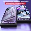 360° Metal Magnetic Adsorption Case For iPhone 16 15 14 Plus 13 12 11 Pro Max Original Purple Metal Alloy Frame Double Sided Glass Cover
