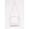 Белая сумка Shk24 из мягкой кожи на руку и через плечо с узлом и ремешком-цепочкой L:14 Вт:22 Вт:8 см