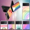 Радужный Градиент Любовь Чехол Для Samsung Z Flip7 6 Galaxy Чехол Ударопрочный Z Flip5 Z Flip3 4 5G Жесткий Чехол Телефон ТПУ ПК Жесткий Fund