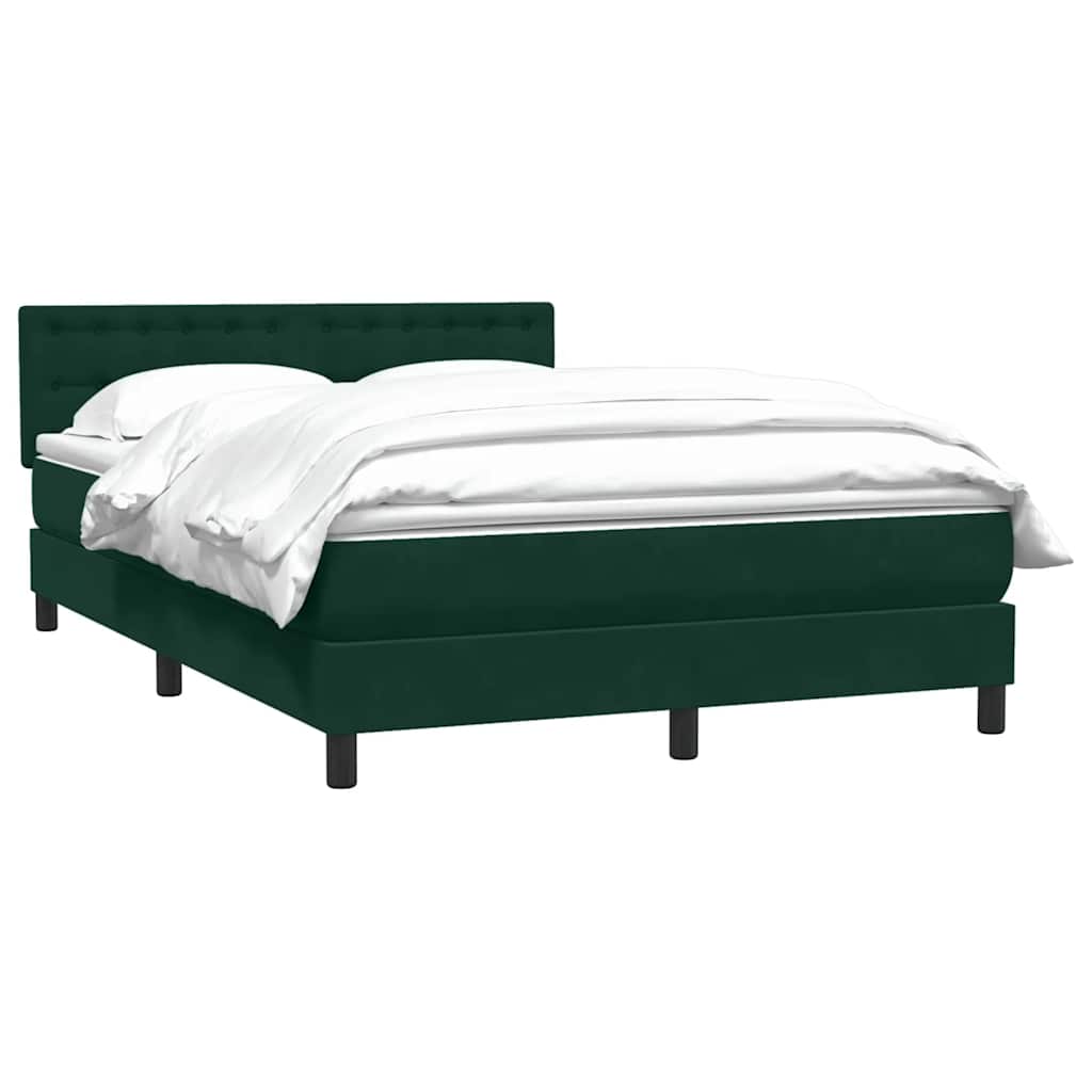 Box Spring Bed with Mattress Dark Green 160 x 220 cm Velvet