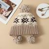 Winter Retro Jacquard Knitted Hat Women's Warm Plush Thickened Cold-proof Wool Hat Casual Outdoor Hat