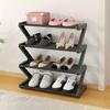 4-Tier Z-Shelf Shoe Rack, Easy To Assemble, No Tools Needed, Plastic Stackable Storage Box, Suitable for Home