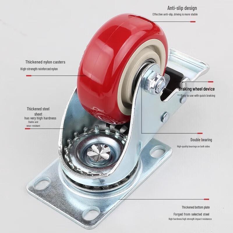 Yishuxiang 2.5 Inch Heavy Duty Nylon Caster Set