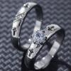 2 Pcs Geometric Minimalist Couple Rings for Wedding Engagement Party Jewelry
