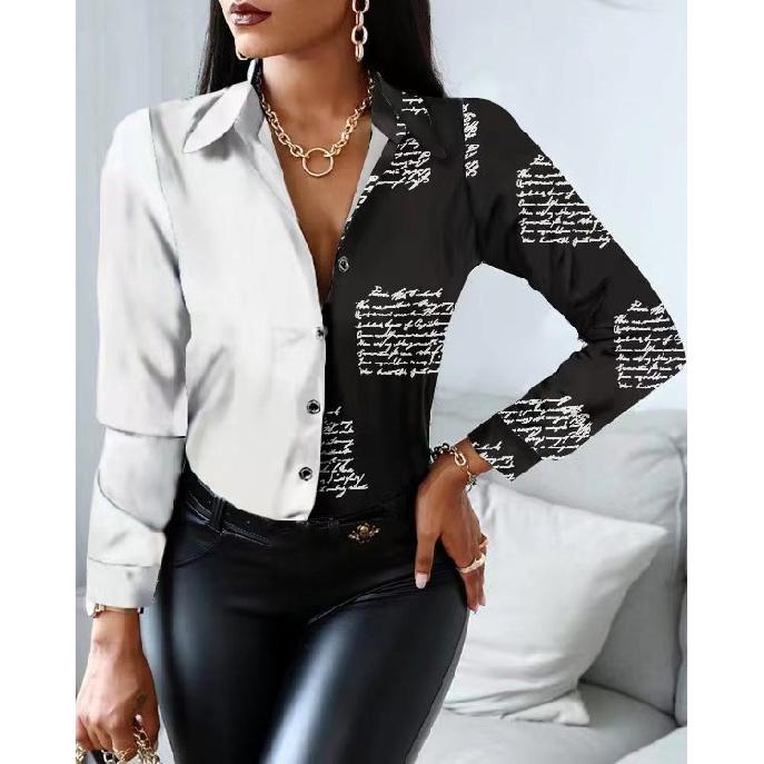 Весна и осень новый женский универсальный длинный рукав повседневный деловой дорожный элегантный комфорт сексуальный низ рубашка топ