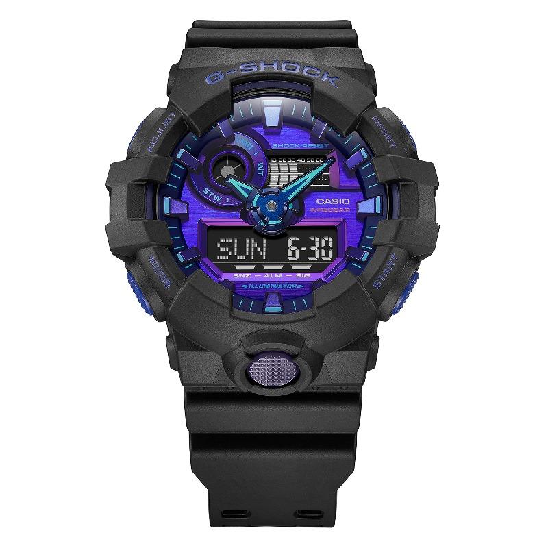 Casio Men's Resin 200M Water Resistant Analog Shock Resistant Quartz Watch GA-700VB-1A