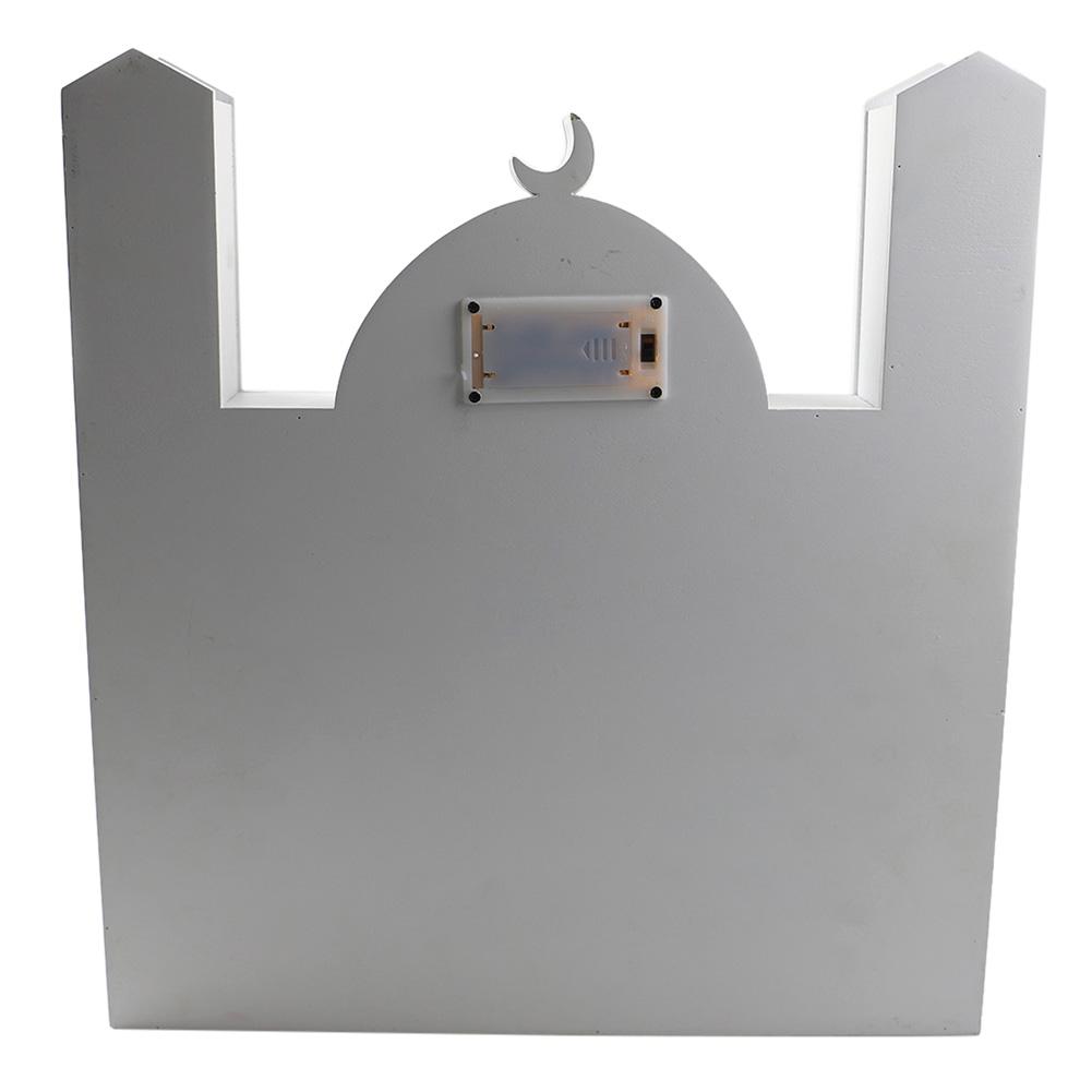 Замок Рамадан Деревянный календарь обратного отсчета DIY Адвент календарь Деревянный ящик Украшение со светодиодной подсветкой для Ид Мубарак