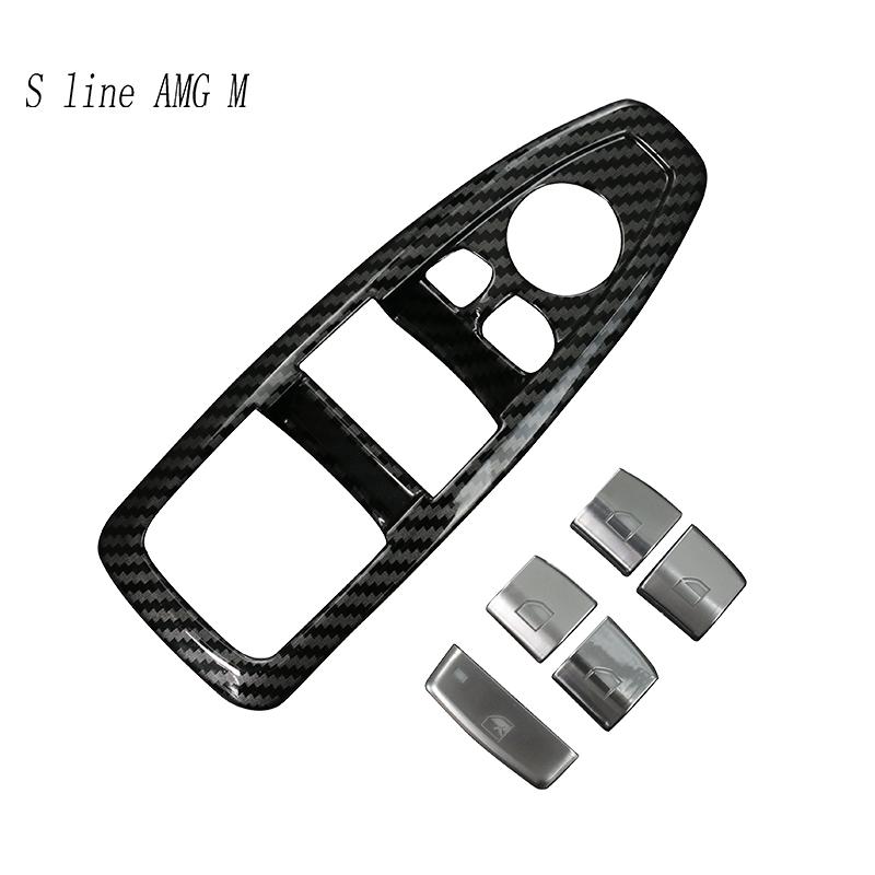 For BMW 3 4 Series F30 F31 F34 F35 F32 F33 2013- Car Carbon Fiber Door Armrest Panel Window Glass Lift Button Switch