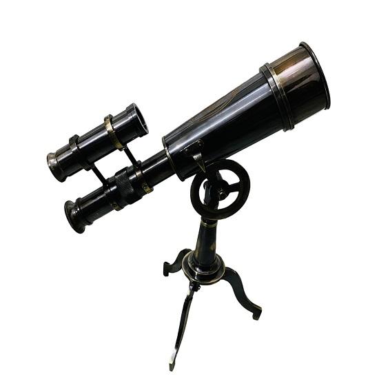 25.4 Cm Nautical Solid Brass Old Antique Desk Tripod Telescope