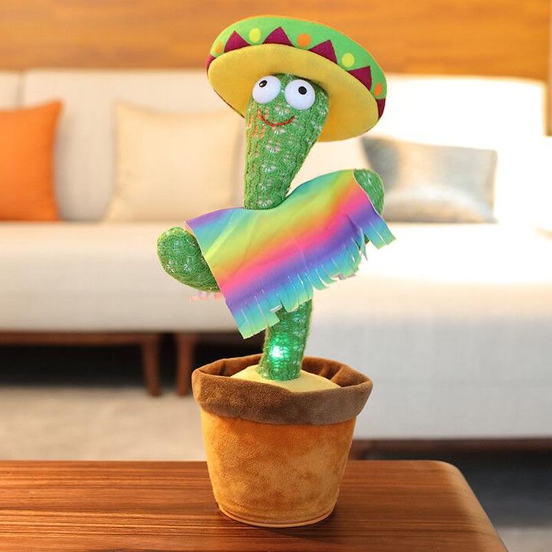 32cm New Style Electronic Dancing Cactus Plush Toys Singing &Dancing Glowing Education Gift Dolls For Baby Kids Room Decoration
