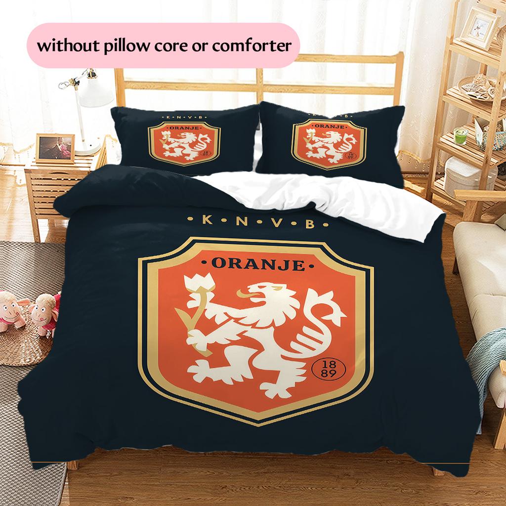 KNVB Pattern Bedding Quilt Set Home Decoration Gift (1 * duvet cover + 2 * pillowcase without core)