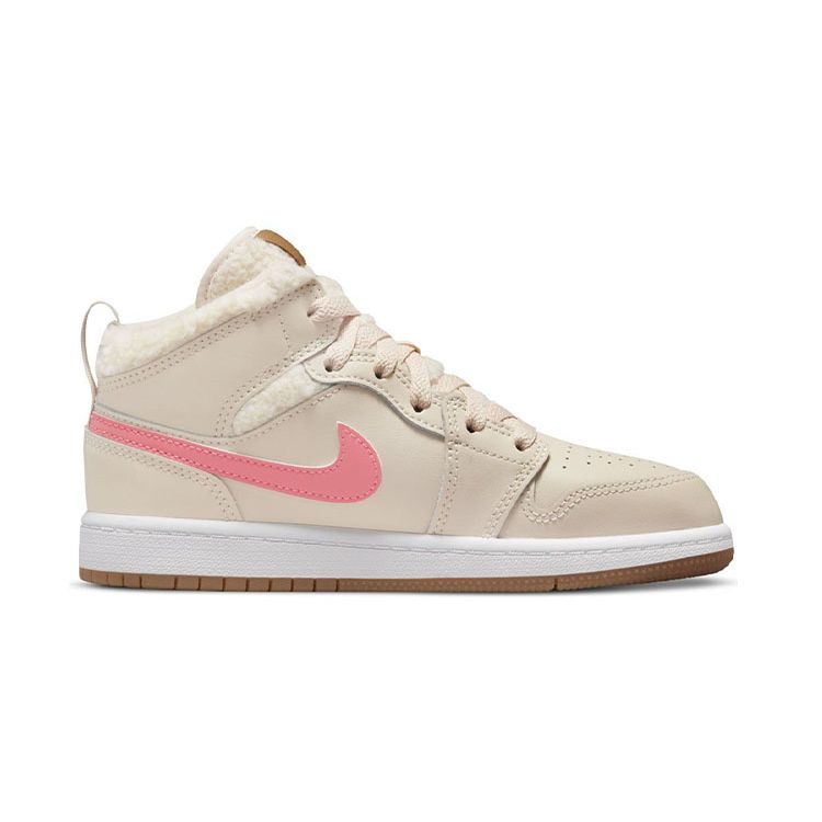 Детские кроссовки Air Jordan 1 Mid Utility PS Fleece Tan Pearl-White Dark-Driftwood DO2208-264