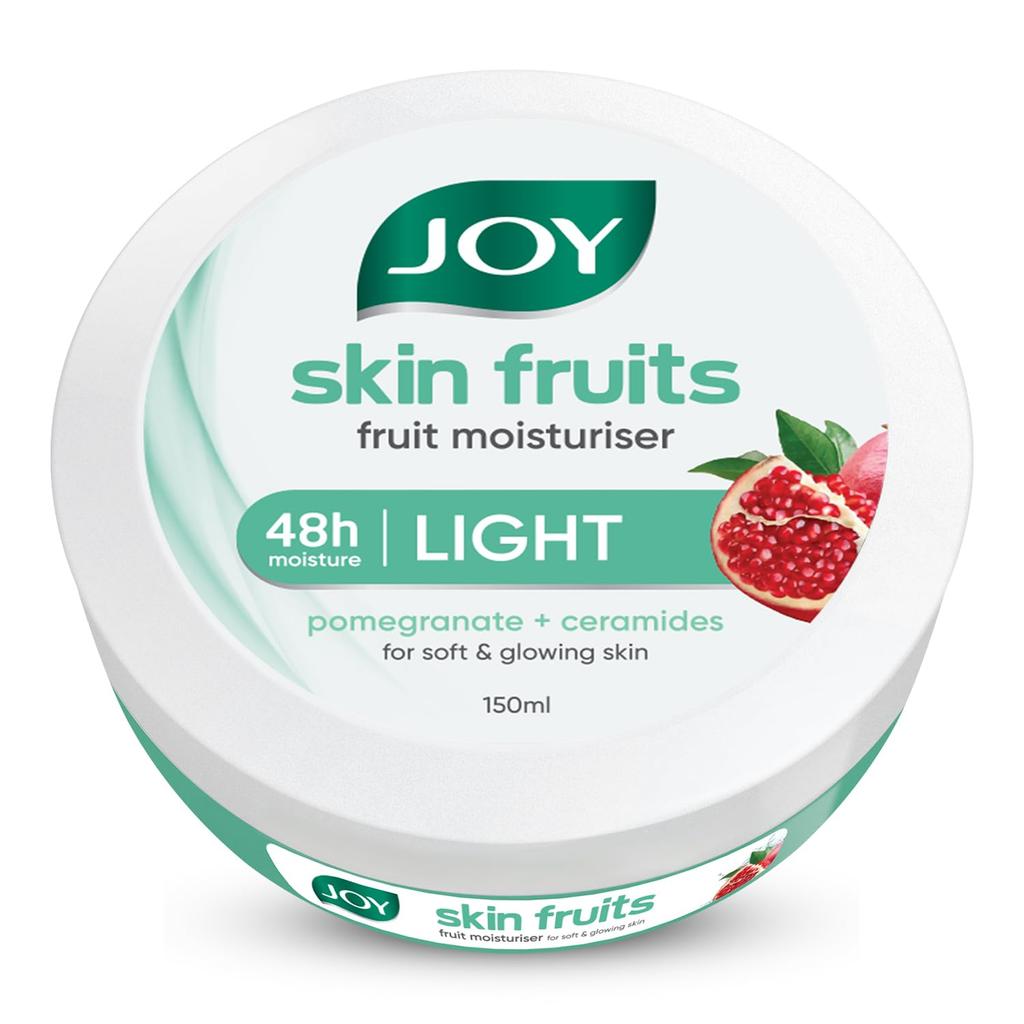 JOY Skin Fruits Non-Oily Light Moisturizer 150ml Pack of 1 for Pomegranate Fast Absorbing Hydration and Smooth Skin