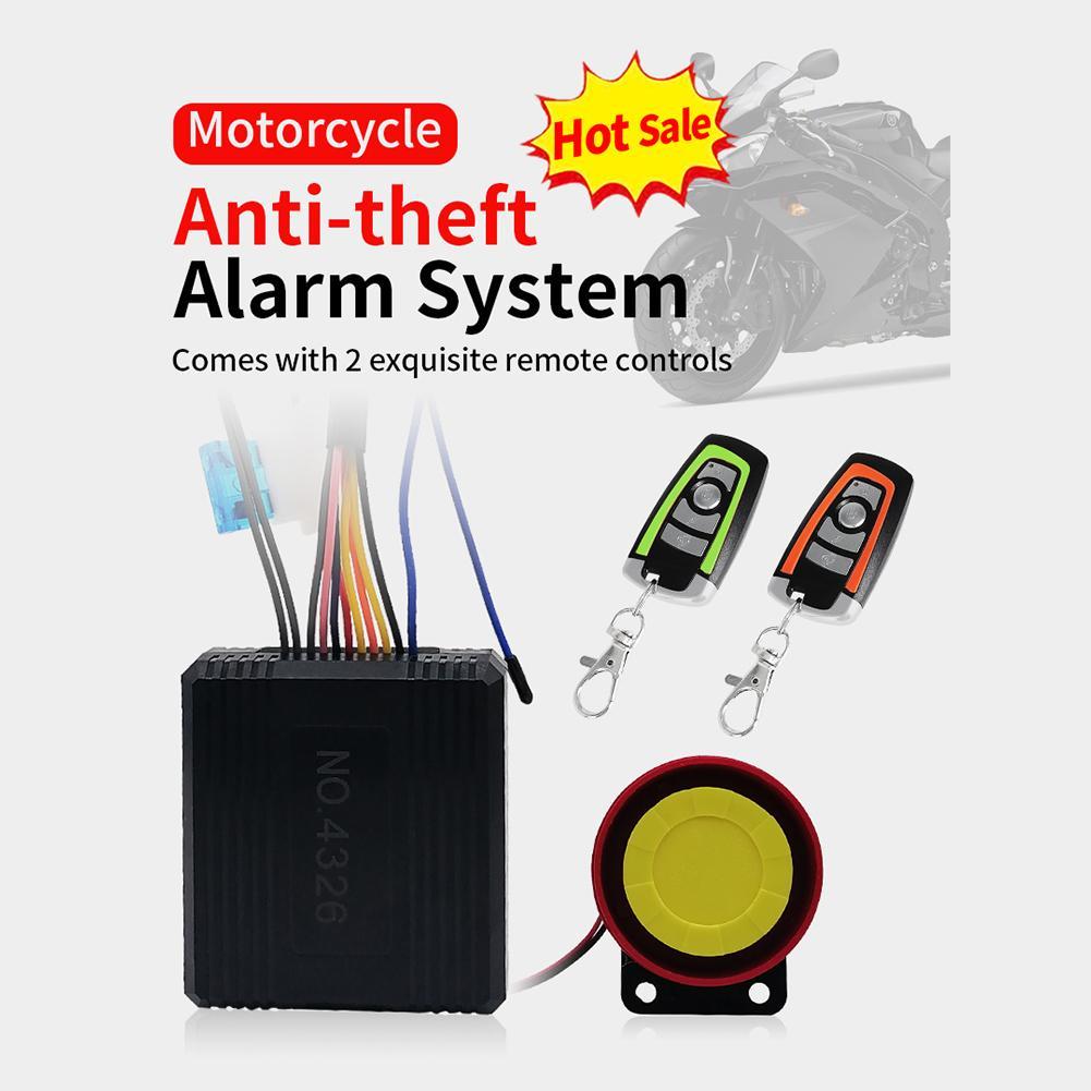 Universal Motorcycle Alarm System One-way With Engine Start Remote Control Key Fob 12V With Overload Protector