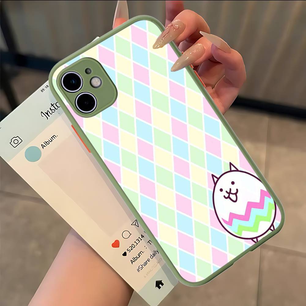 Чехол для телефона B-Battle Cats Аниме Игра Для IPhone 16e 16 15 14 13 12 11 Pro Max X XS Max Plus Матовый Прозрачный