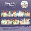 45mm*2m PET Tapes Dream Town House DIY Scrapbooking Decor Photo Album Collage Junk Journal Materials Aesthetics Stickers