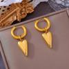 Buckle Love Earrings Fashion Retro Design Titanium Steel Plated 18k Gold Trend Earrings Women