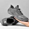 Mesh Flyknit Sneakers Men's Flat Casual Leather Shoes