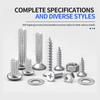 M2 M3 M4 M5 M6 304 Stainless Steel Phillips Cross Round Head Hexagon Thread Nail Screw Fastener Nut Bolt Assortment Kit Sets